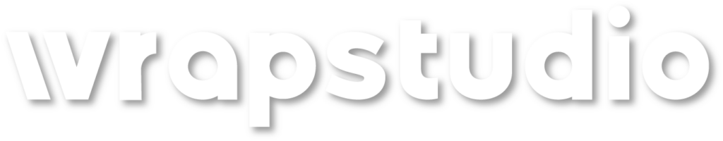 Wrapstudio Logo wit met slagschaduw 80 procent transparant